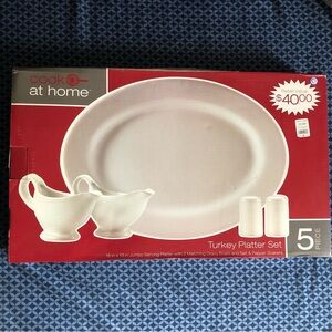 Cook at Home 5 Piece Turkey Platter Set 18” x 13” new